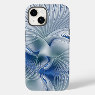 Dynamische Abstracte blauwe tinten Fractal Art Case-Mate iPhone 14 Hoesje