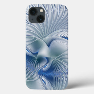 Dynamische Abstracte blauwe tinten Fractal Art iPhone 13 Hoesje
