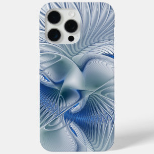 Dynamische Abstracte blauwe tinten Fractal Art iPhone 15 Pro Max Hoesje