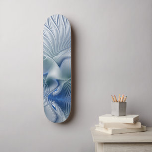 Dynamische Abstracte blauwe tinten Fractal Art Skateboard