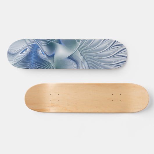 Dynamische Abstracte blauwe tinten Fractal Art Skateboard (Horizontaal)