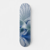 Dynamische Abstracte blauwe tinten Fractal Art Skateboard (Voorkant)