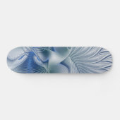 Dynamische Abstracte blauwe tinten Fractal Art Skateboard (Horizontaal)