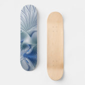 Dynamische Abstracte blauwe tinten Fractal Art Skateboard (Voorkant)