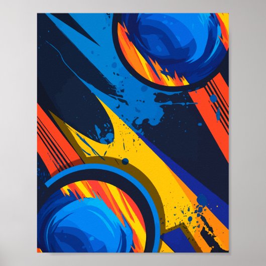 Dynamische Abstracte cirkels met gedurfde kleuren Poster (Voorkant)