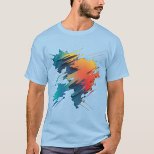 Dynamische Abstracte kaart: gedurfde kleuren en mo T-shirt