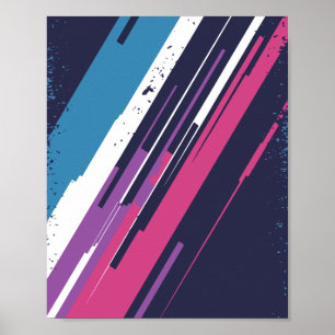 Dynamische Abstracte lijnkunst met levendige kleur Poster