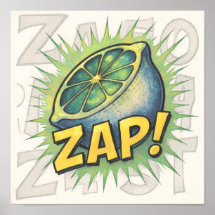 Dynamische Abstracte Pop Art: Gefragmenteerde Zapp Poster