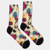 Dynamische Abstracte Sokken in Magenta, Blauwgroen (Rechts)