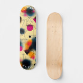 Dynamische Abstracte vormen met geometrische patro Skateboard (Voorkant)