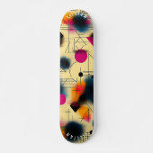 Dynamische Abstracte vormen met geometrische patro Skateboard (Voorkant)
