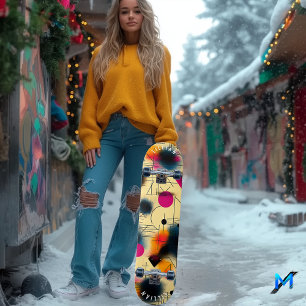 Dynamische Abstracte vormen met geometrische patro Skateboard