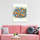 Dynamische Abstracte wandkunst Canvas Afdruk (Insitu (Woonkamer))