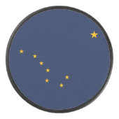 Dynamische Alaska State Flag Graphic op a Hockey Puck (Voorkant)
