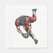 Dynamische Amerikaanse Football Player Touchdown Servet (Voorkant)