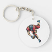 Dynamische Amerikaanse Football Player Touchdown Sleutelhanger (Voorkant)