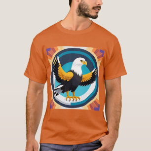 Dynamische Amerikaanse zeearend in artistieke illu T-shirt