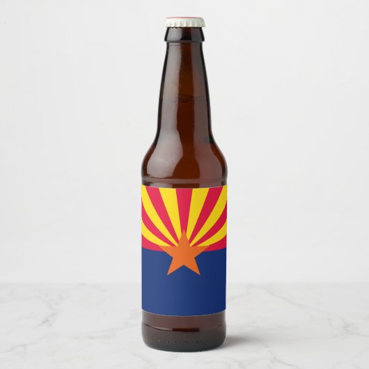 Dynamische Arizona State Flag Graphic op a Bier Etiket (Voorkant)