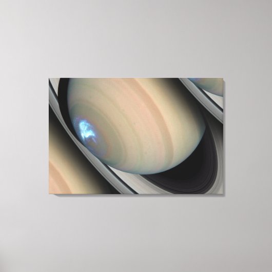 Dynamische Auroras van Saturnus Canvas Afdruk (Voorkant)