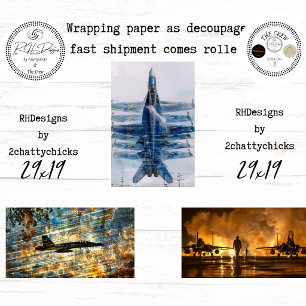 Dynamische Blauwe Engelen Aviation Decoupage Inpakpapier Vel