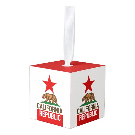 Dynamische California State Flag Graphic op een Ornament (Voorkant hoekig)