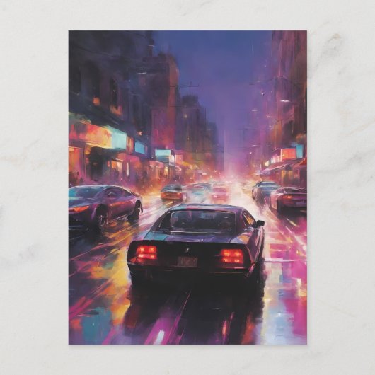 Dynamische Cityscape Racing Briefkaart (Voorkant)