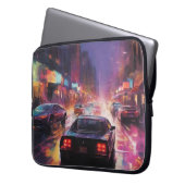 Dynamische Cityscape Racing Laptop Sleeve (Voorkant Links)