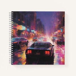 Dynamische Cityscape Racing Notitieboek