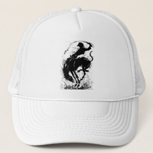 Dynamische Cowboy Rodeo Silhouet Kunst Trucker Pet