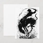 Dynamische Cowboy Rodeo Silhouette Art Notitiekaartje (Voorkant / Achterkant)