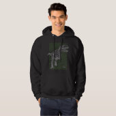 Dynamische Dino: T-Rex Illustratie Lijnen Hoodie (Voorkant volledig)