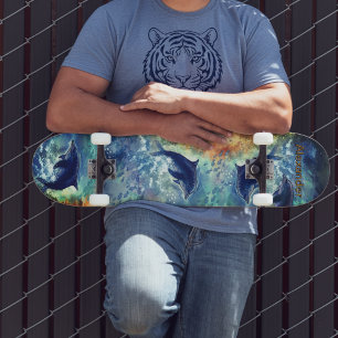 Dynamische Dolphin Ocean Wave geschilderd skateboa Skateboard