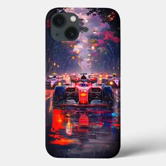 Dynamische F1-raceauto Rainy City Case-Mate iPhone Case (Achterkant)