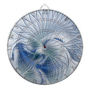 Dynamische Fantasie Abstract Blau Tinten Fractal K Dartbord