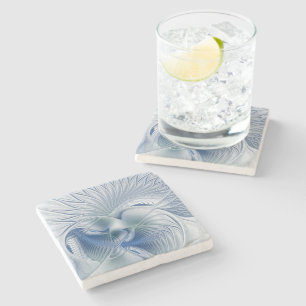 Dynamische Fantasie Abstract Blau Tinten Fractal K Stenen Onderzetter