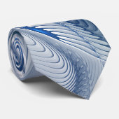 Dynamische Fantasie Abstract Blau Tinten Fractal K Stropdas (Opgerold)