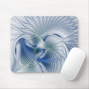 Dynamische Fantasie Abstracte Blau Tinten Fractal Muismat