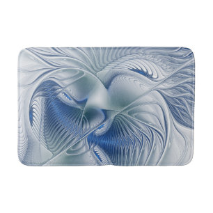 Dynamische fantasie abstracte blauwe tonen fractal badmat