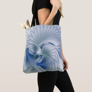 Dynamische fantasie abstracte blauwe tonen fractal draagtas