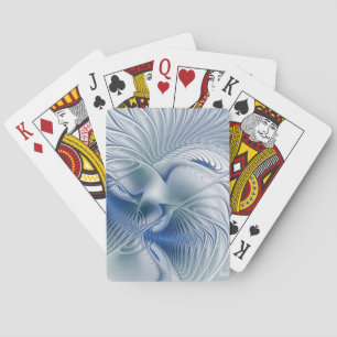 Dynamische fantasie abstracte blauwe tonen fractal pokerkaarten
