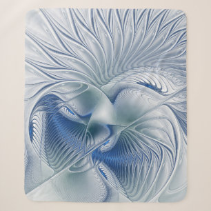 Dynamische fantasie abstracte blauwe tonen fractal sherpa deken