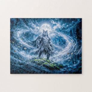 Dynamische Fantasy Weerwolf Onder Dramatisch Manes Legpuzzel