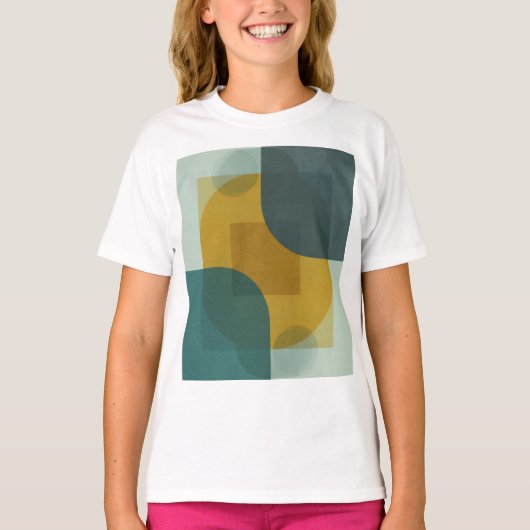 Dynamische geometrische overlapping t-shirt (Voorkant)
