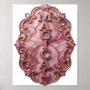 Dynamische Goud MAGICAL 3D-tekstkunst Poster