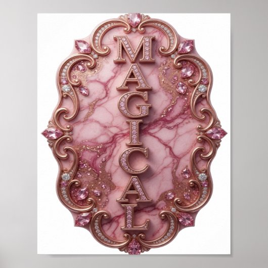 Dynamische Goud MAGICAL 3D-tekstkunst Poster (Voorkant)