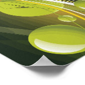 Dynamische Green Sphere en Wave Abstract Design Poster (Hoek)