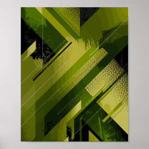 Dynamische groene Abstracte achtergrond Poster
