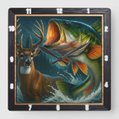 Dynamische herten en bas vierkante klok (Voorkant)