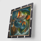 Dynamische herten en bas vierkante klok (Hoek)