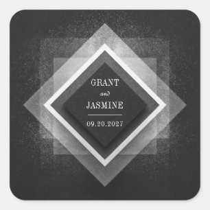 Dynamische Houtskool Gletsjer Geometrische Elegant Vierkante Sticker